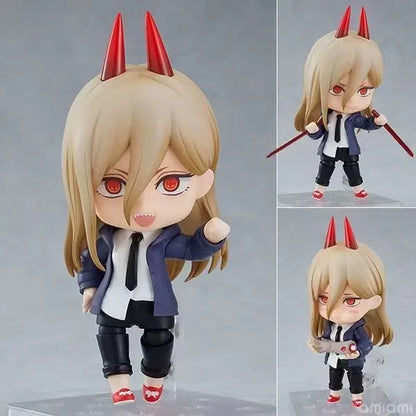 10cm Chainsaw Man Anime Figure Denji Pochita Power Action Figure PVC Chainsaw Man Denji Figurine Adult Collection Model Doll Toy