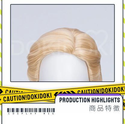 Glinda Elphaba Cosplay Wig Anime Wicked DokiDoki Front Lace Wig Golden Long 60cm Hair Glinda Cosplay Elphaba Hat Free Cap