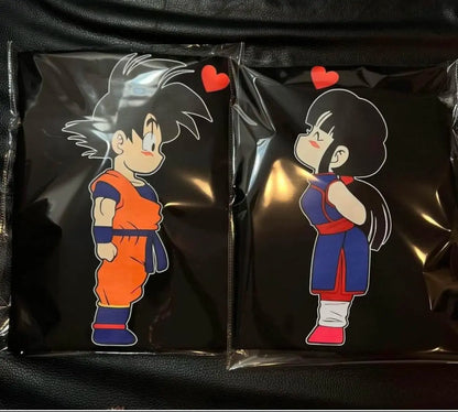 Goku or Milk Chi Chi Couple T Shirt Dragon Ball Z Anime Fans Gift for Her Him 90s Mens Summer Cotton Women Tee Streetwear Casual