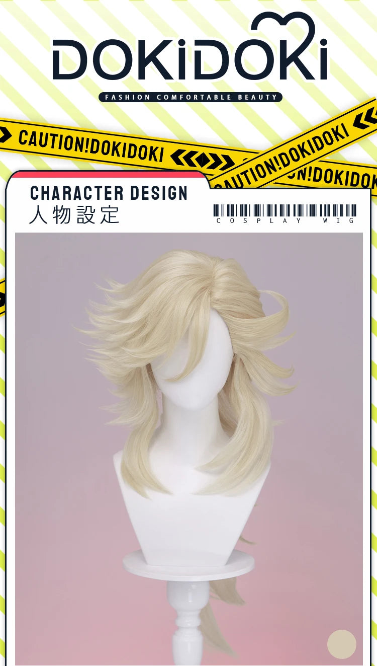 Doumaa Cosplay Wig Anime DokiDoki Men Golden 100cm Long Hair Doumaa Cosplay Heat Resistant Wig Free Cap