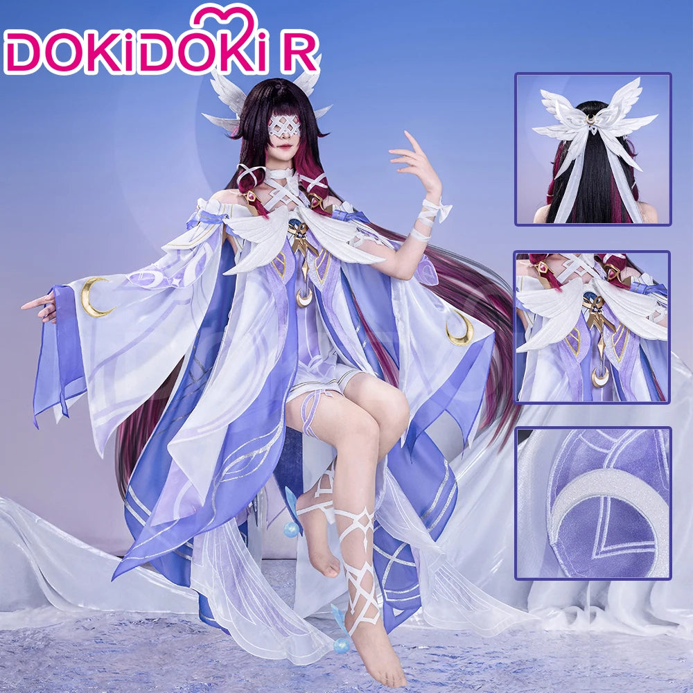 Columbina Cosplay Costume Genshin Impact【S-2XL】DokiDoki-R Nod-Krai Women Dress Columbina Hypersalenia Plus Size