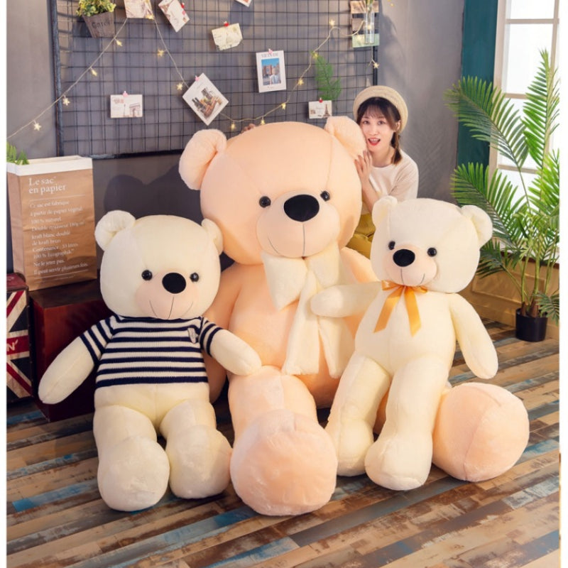160Cm Big sweater bow tie Plush Toy Teddy Bear Giant Stuffed Animals Birthday Anniversary Gift Soft Sleeping Pillow Grilfriend