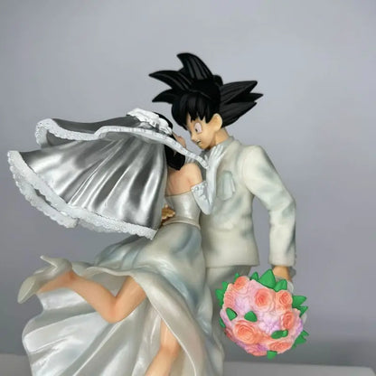 New Hot Dragon Ball Goku Wedding Statue Anime Figure Model Collectible Desktop Decoration Ornament Gifts For Couples