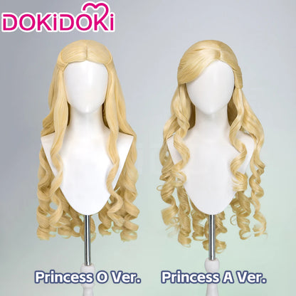 Women Princess Wig Anime DokiDoki Women Long 80cm Golden Curls Hair Christmas Princess Cosplay High Heat Resistant Free Cap Wig