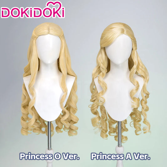 Women Princess Wig Anime DokiDoki Women Long 80cm Golden Curls Hair Christmas Princess Cosplay High Heat Resistant Free Cap Wig
