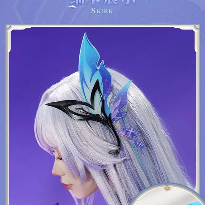 iCoser Genshin Impact Skirk Cosplay Costume Wig Dress New Skin Uniform Headwear Metal Props Halloween Party Women Girls Carnival