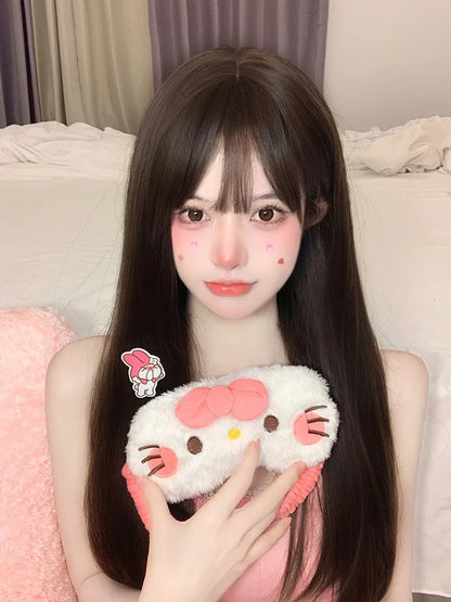 New Kawaii Sanrio Cinnamoroll Plush Eye Mask Anime Cinnamoroll Blackout Eye Mask Lunch Break Sleep Ladies Eye Protection