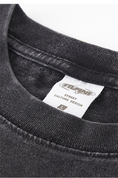 ZODF Men's Summer Batik Washed 250gsm T Shirts Retro Vintage Unisex Basic Loose Solid Cotton T-Shirt Brand Tops 2024 New HY0753