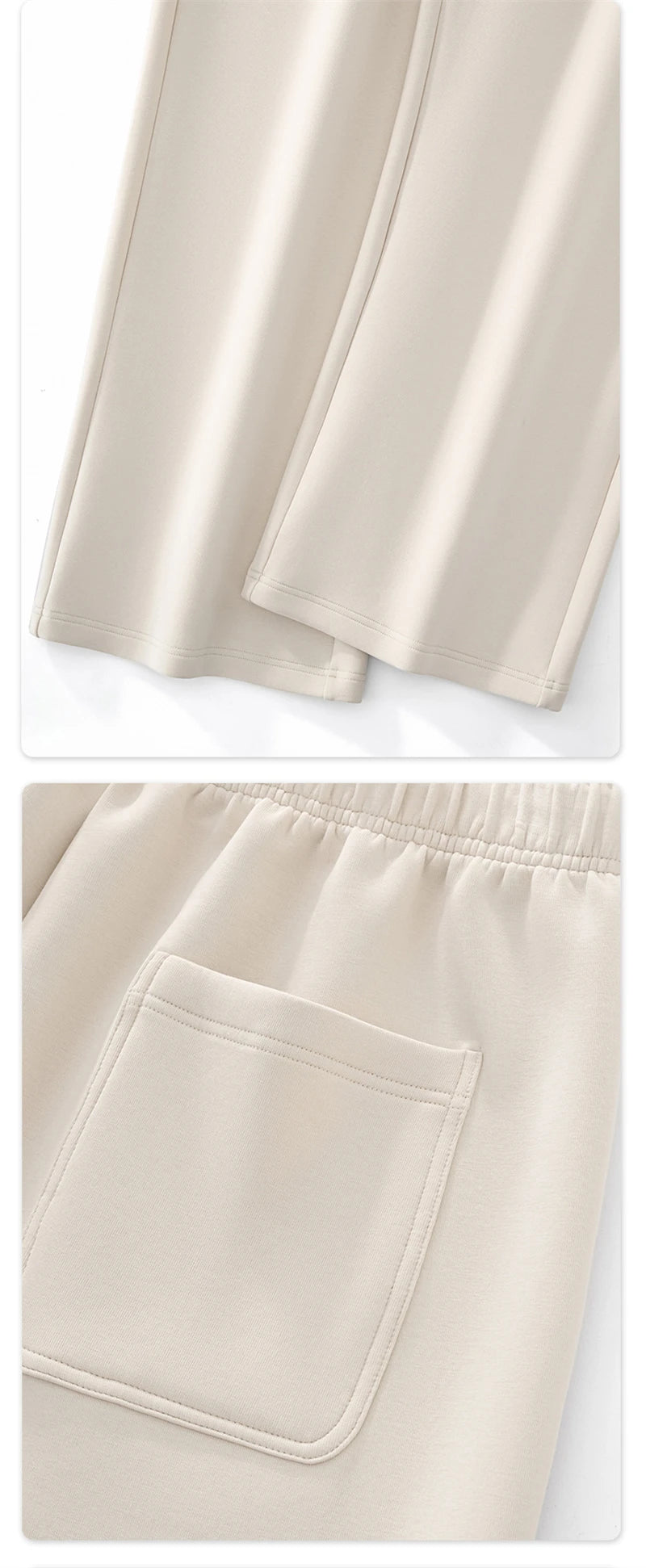 ZODF Casual 350gsm Fleece Unisex Loose Fit Wide Leg Straight Pants Warm Sport Trousers Winter HY0037