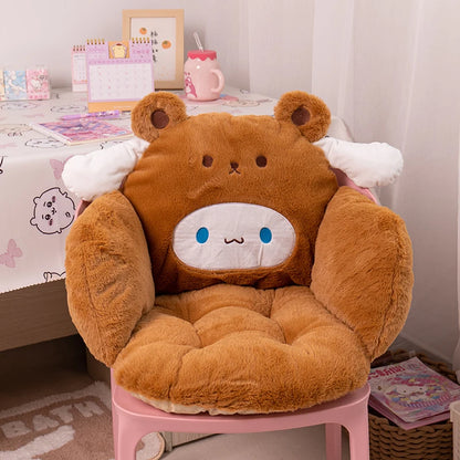 Sanrio Thickened Seat Cushion Kuromi My Melody Cinnamoroll Pochacco Sitting Cushion Chair Back Cushion Non-slip Comfortable