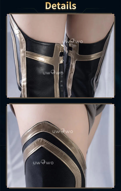 UWOWOW Ahri Shoes Game League of Legends/LOL: Immortalized Legend Ahri Cosplay Shoes Size 35-44 High Tube