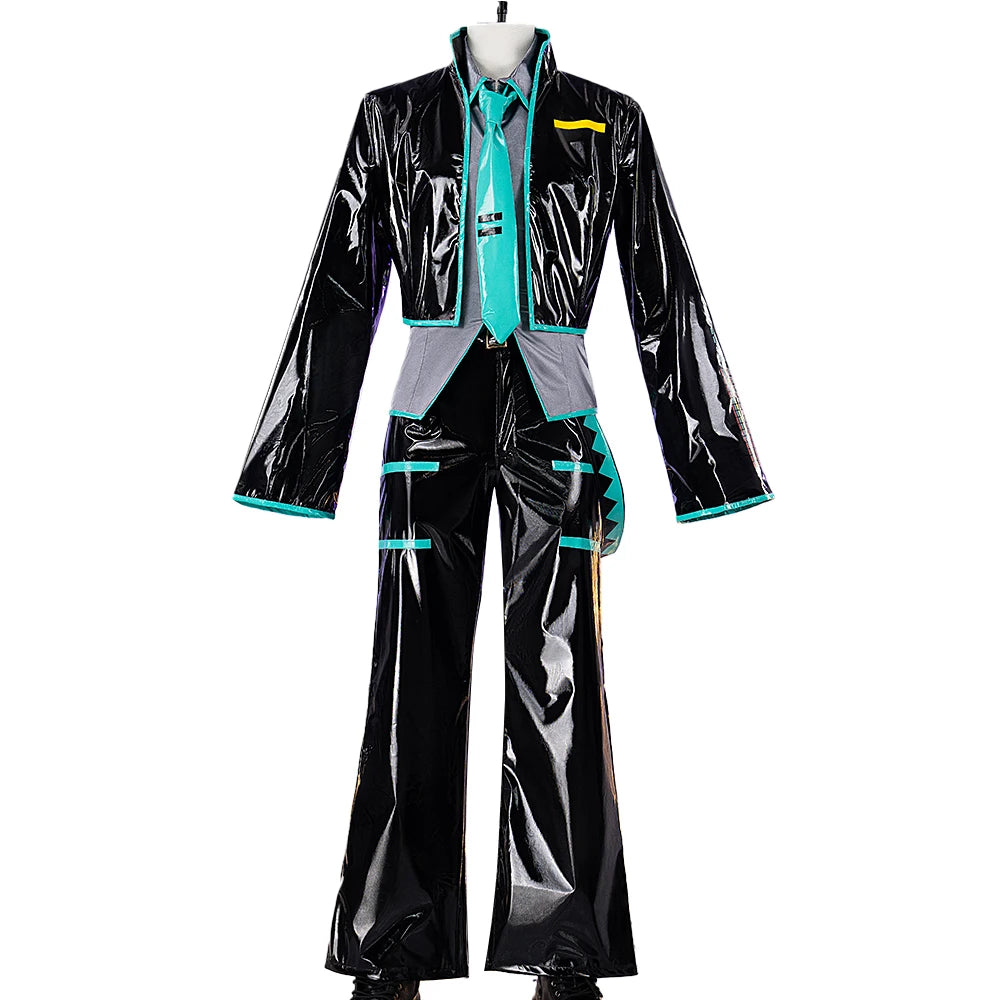 IN STOCK MIKUOO Cosplay Costume DokiDoki-R Mikuoo Cospaly Men Black Suit Costume Mikuu Christmas Cosplay