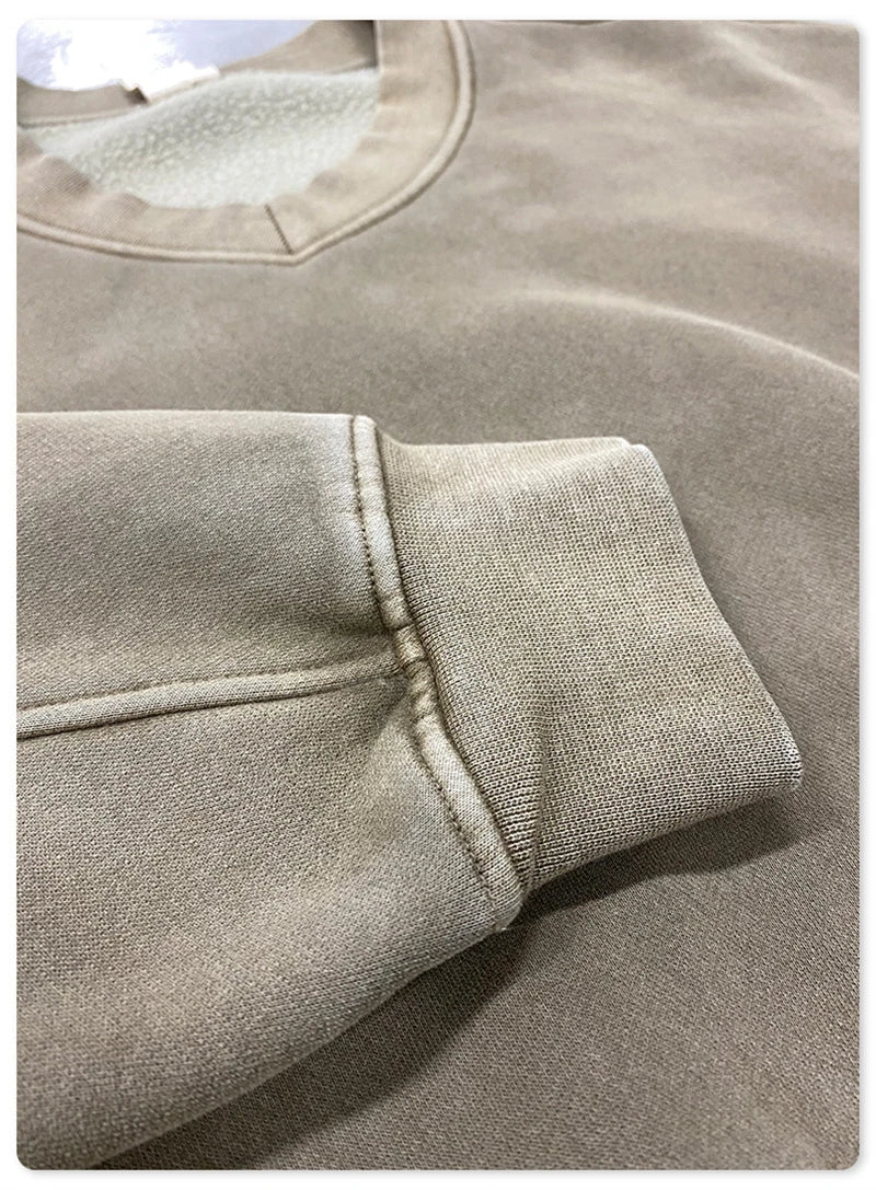 ZODF Winter Women Short Fleece Cropped Sweatshirts Girls Female Hip Hop Loose 400gsm V-Neck Pullovers Brand Tops HY0437