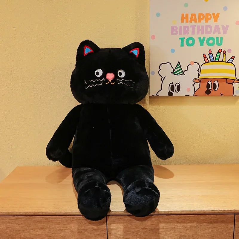 Cute Polka Dot Cat Plushie Doll Internet Famous Plush Toy Cat Doll Pillow Cushion for Girls Sleeping Gift Charming Skin-Friendly