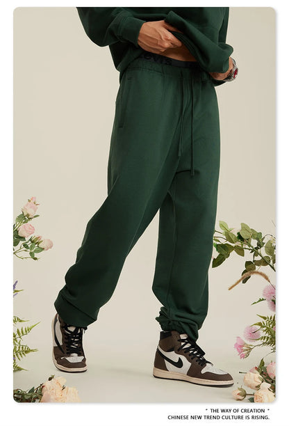 ZODF New Men Heavy Weight 440gsm Solid Sweatpants Unisex Loose Basic Casual Comfortable Sport Pants Joggers Streetwears HY0628