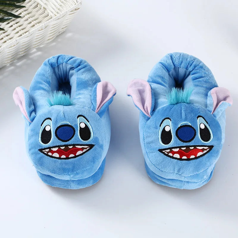 Disney Stitch Cotton Slipper Anime Cartoon Winter Warm Indoor Shoes Toys Plush Stuffed Home Slippers Woman Girl Christmas Gifts