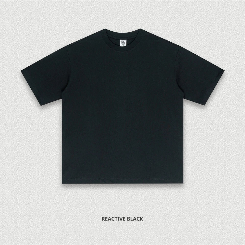 ZODF New 2025 Men Basic Solid 255gsm Cotton T-Shirts Unisex Loose Breathable Comfortable T Shirt Brand Clothes HY0973