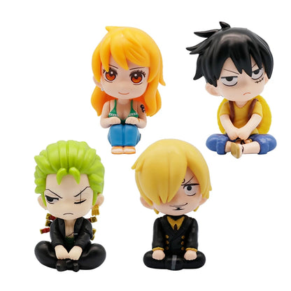 9.5cm ONE PIECE Anime Figure Look Up Luffy/Zoro Action Figure Q Version Kawaii Nami/Sanji Figurine PVC Collection Model Toys