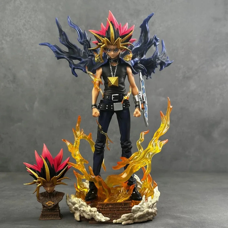 2025 28cm Anime Duel Monsters Yugi Muto Figure PVC Statue Model with 2 Heads Collectible Decoration Toy Christmas Gift