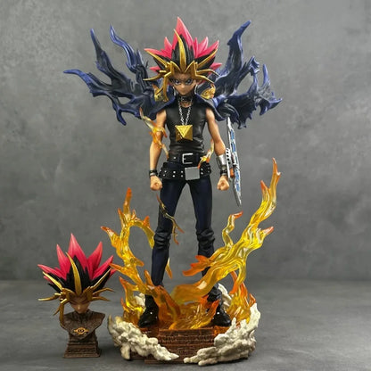 2025 28cm Anime Duel Monsters Yugi Muto Figure PVC Statue Model with 2 Heads Collectible Decoration Toy Christmas Gift
