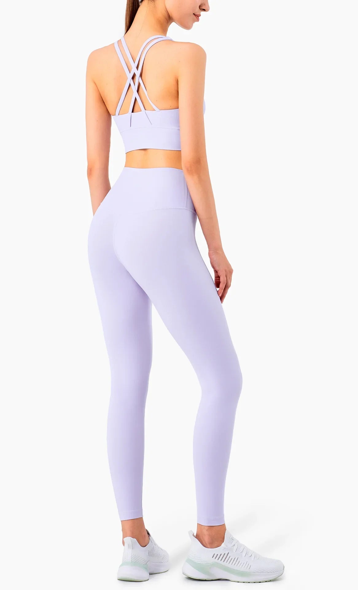Women’s 2 Piece Yoga Set Sleeveless Cross Back Sports Bra and Leggings Athletic Tracksuit Pilates Fitness