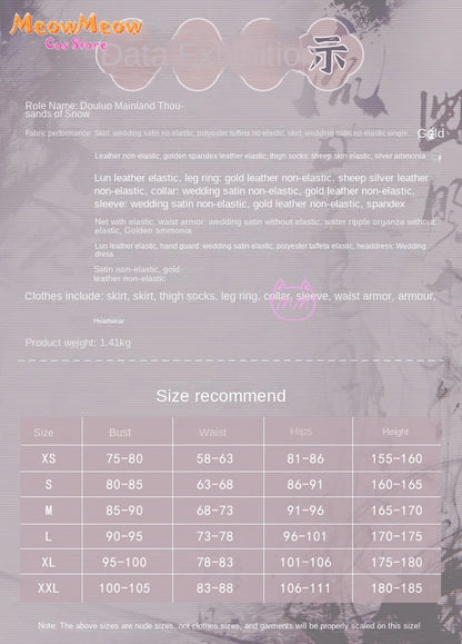 Soul Land Qian Renxue Cosplay Costume Set Polyester