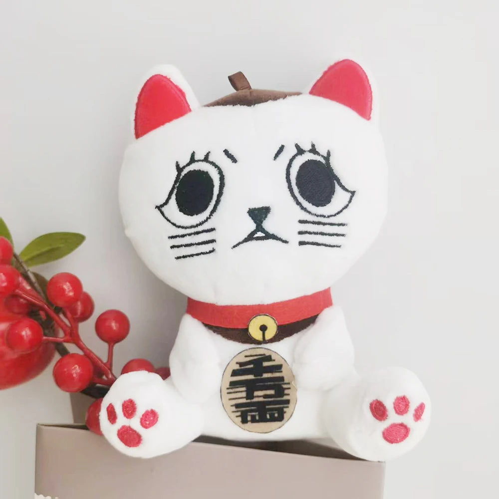 15/25cm Anime Dan Da Dan Plush Toy Cute Cartoon Figure Dandadan White Cat  Stuffed Soft Doll Lucky Cat Plushies Xmas Birthday