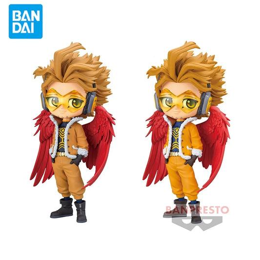 Bandai Original In Stock Banpresto My Hero Academia 10Cm The Q Posket of Hawks Pvc Figurine Model Cute Boxed Toys Gifts