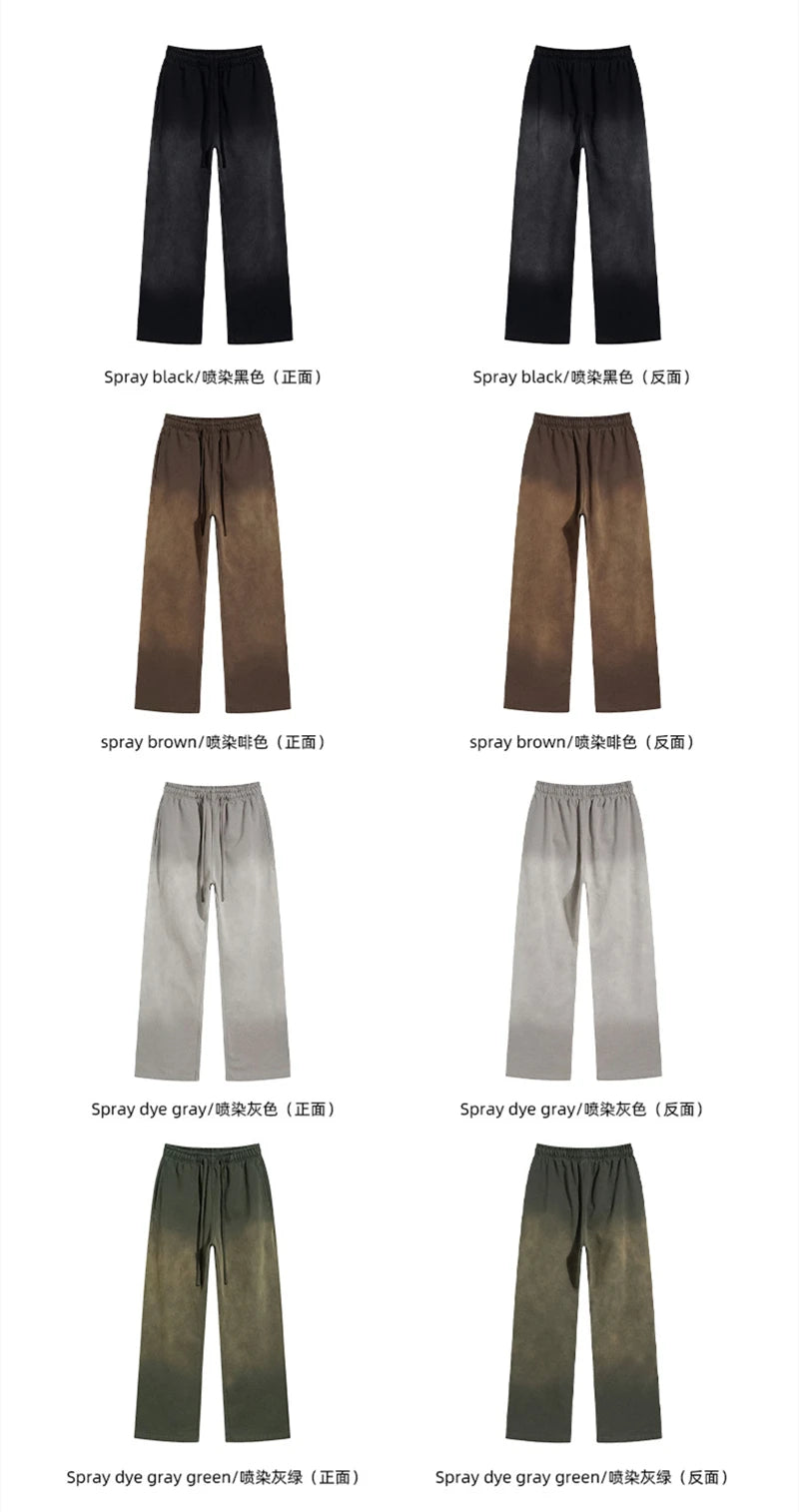 ZODF Retro Autumn Men's Washed Pants Retro Unisex Heavy Weight 450gsm Sports Knitted Straight Trouser Brand Clothes HY0916