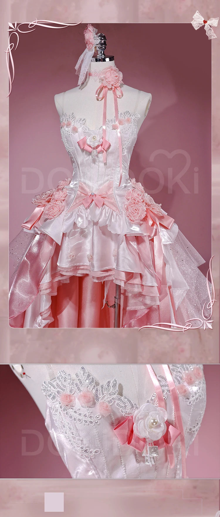 Yuuki Asuna Cosplay Costume Anime Sword Art Online Cosplay DokiDoki-R Women Pink Wedding Dress Asuna Unrestrained Emotion