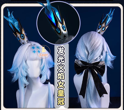 Honkai Star Rail Cerydra Cosplay Costume Wig Dress Uniform Crown Headwear Festival Halloween Party for Women Girls Carnival Prop