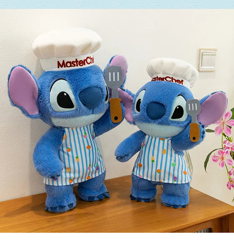 50/60/75cm Big Size Chef Stitch Disney Anime Plush Stuffed Doll Kawaii Room Decoration Plushies Children's Pillow Holiday Gift