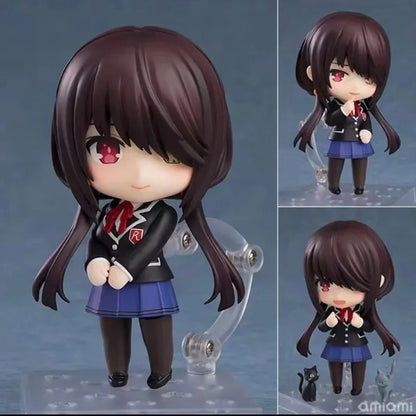 10cm Anime Date A Live V Tokisaki Kurumi Figure #2455 School Uniform Ver Action Ob11 Model Toy Doll Collection Gift PVC