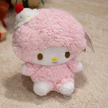 Sanrio Piano Plush Doll Bag Pendant Cute Sheep Toy Genuine Cartoon Anime Coin Purse Keyrchain Kids Birthday Xmas Gifts