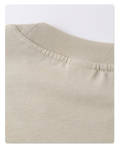 ZODF New Men Summer Boxy 275gsm Cotton T-Shirts Retro Unisex Oversized Short Version Basic T Shirt Brand Tees HY1070