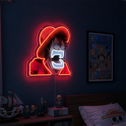 Custom Anime One Piece Acrylic Neon LED Light Luffy Artwork for Home Festival Decor Party Bar Hotel Salon Business Shop,Etc.