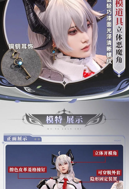 Wuthering Waves Zani Cosplay Costume Wig Uniform Metal Props Montelli Family Averardo Bank Ragunna Rinascita Halloween for Women