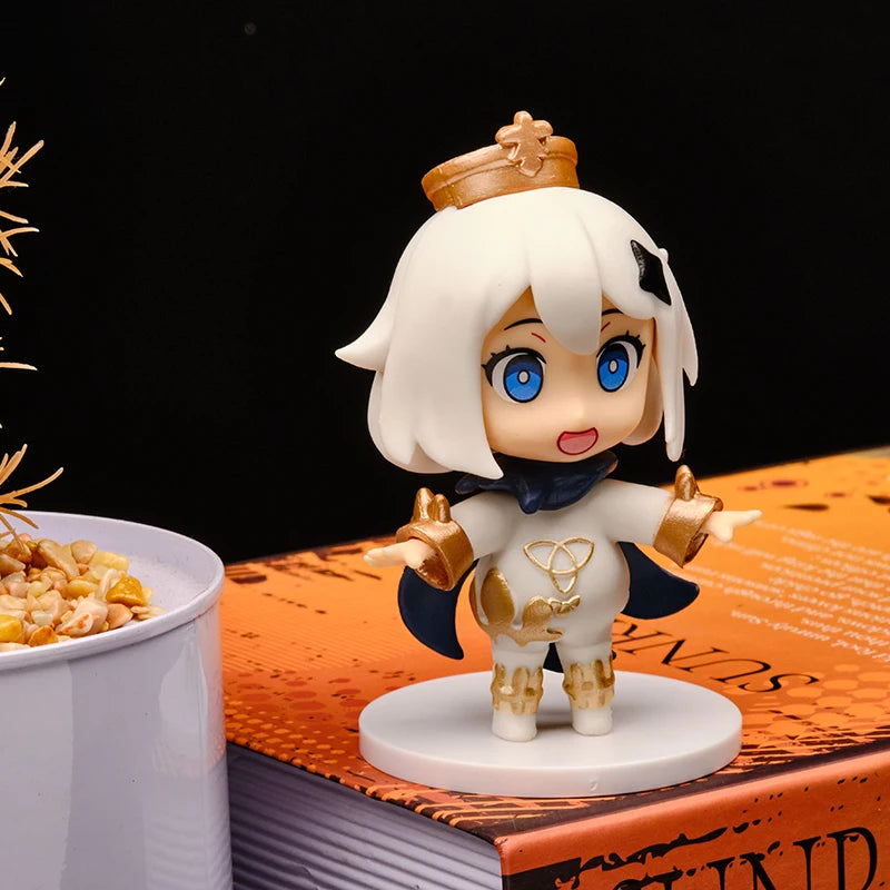 Hot 6pcs/set Genshin Impact Anime Figure Game Cartoon Aether Lumine Amber Venti Diluc Paimon Dolls Toy Kawaii Character  Gift