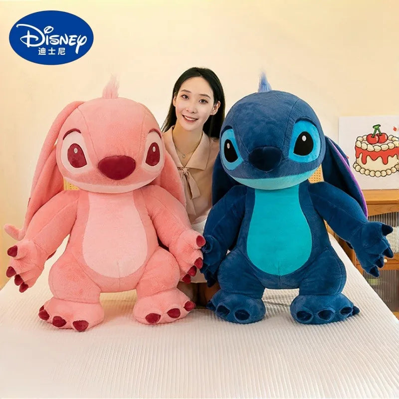 50/70/90cm Super Big Size Stitch Disney Anime Plush Stuffed Doll Angel Decoration Plushies Children Pillow Ornament Holiday Gift