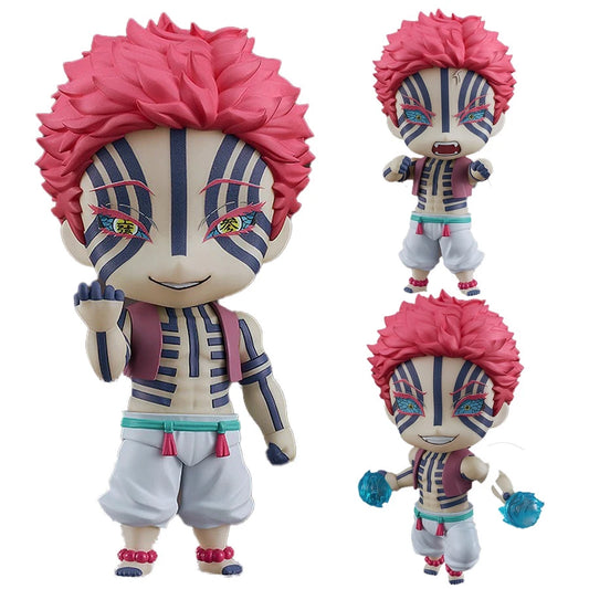10cm/3.94in Kimetsu no Yaiba Anime Figure Upper Three Akaza Action Figure Kamado Tanjirou Figurine PVC Collection Model Doll Toy