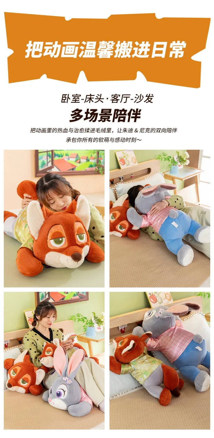 45/60/80cm Big Size Judy Hopps Nick Wilde Anime Plush Stuffed Doll Zootopia Kawaii Peluche Children's Kawaii Pillow Holiday Gift