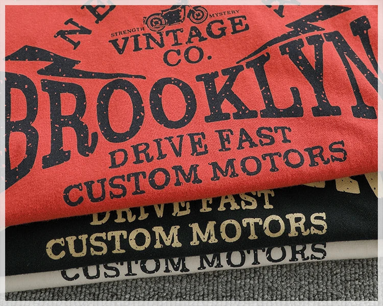 Autumn New American Retro Long-sleeved O-neck Letter Printed T-shirt Men's Fashion Simple 100% Cotton Washed Casual Sport Tops