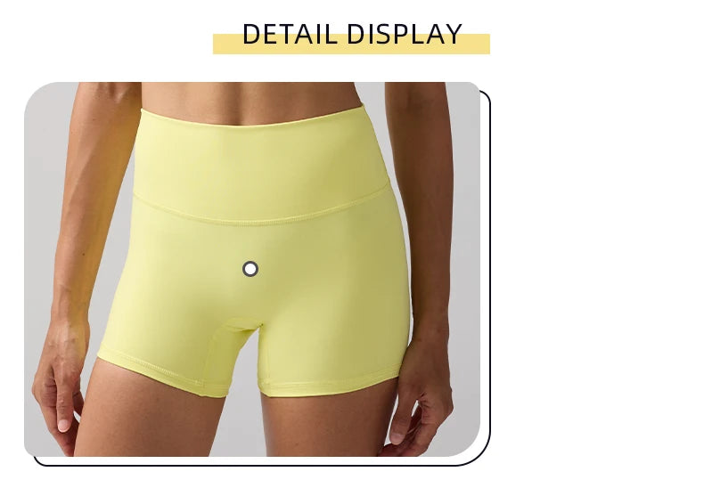 Solid Color Women’s High-Waisted Fitness Yoga Shorts – Quick Dry Breathable for Running & Cycling