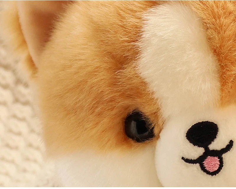 ZU Kawaii Teddy Pets Lifelike Fluffy Puppy Soft Doll Cute Small Chow Pomeranian Corgi Yorkie Dog Plush Toys Gift For Girl