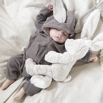 White Baby Rompers Newborn Boys Girls Clothes Easter Funny Rabbit Ear Hooded Jumpsuit infant Costume Cotton Baby Romper Pajamas