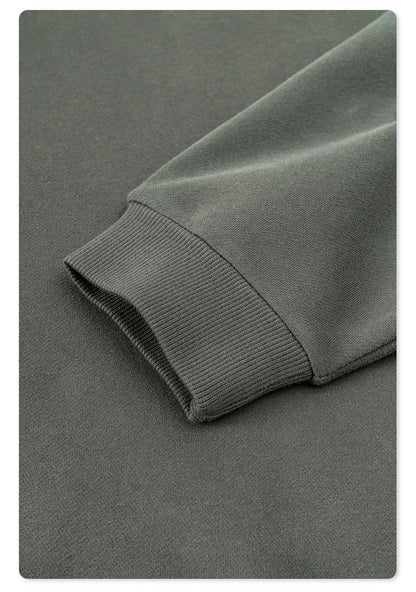 ZODF New Winter Men Solid Fleece Hoodies Unisex Women 345gsm Loose Warm Side Zipper Pocket Hooded Pullovers Brand Clothes HY0867