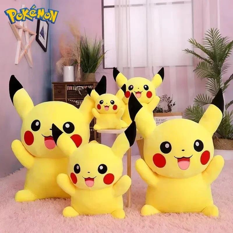 25/45/55/65CM Pokemon Pikachu Plush Doll Japanese Cartoon Animal Stuffed Children's Pikachu  Ornament Cushion Plushies Gift
