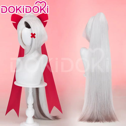 IN STOCK Vaggie Cherry Boom Lillth Morningstar Wig Anime DokiDoki 100cm Long Hair Lillth Cosplay Pre Crimped Wig Free Cap
