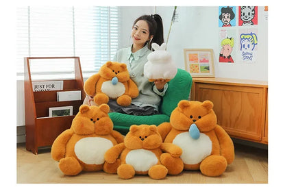 35-45cm Cute Muscle Bear Snot Bear Doll Sitting Posture Pull String Animals Stuffed Toy Soft 24CM Plush Bear Doll Kids Kawaii