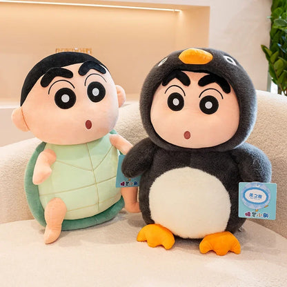 40cm Penguins Crayon Shin Chan Plush Toy Kawaii Tortoise Shin Chan Plushies Soothing Doll Cartoon Japanese Style Doll Gifts Gir